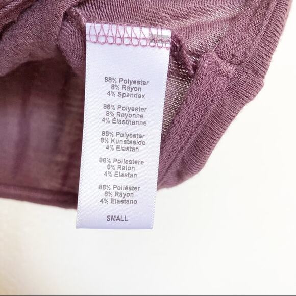 Project Social T X Urban Outfitters Gathered Front Eggplant Top Size Small - Picture 7 of 7